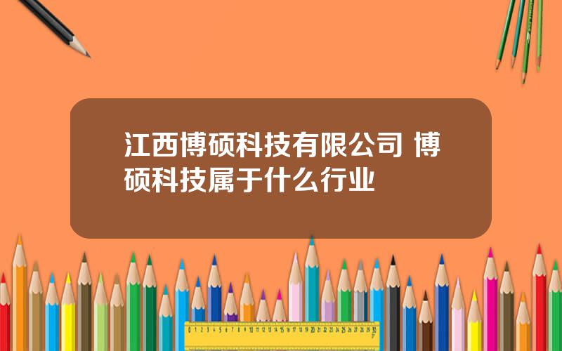 江西博硕科技有限公司 博硕科技属于什么行业